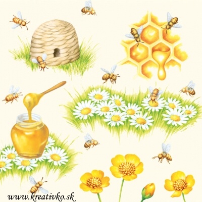 Servítka 33 x 33 cm - Včely