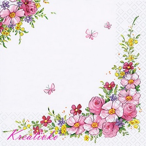 Servítka 33 x 33 cm - Kvetinový roh