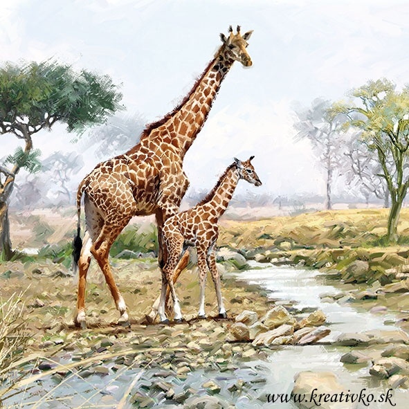Servítka 33 x 33 cm - Žirafy